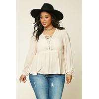 Plus Size Lace-Up Top