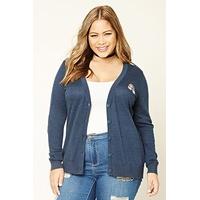 plus size patch cardigan