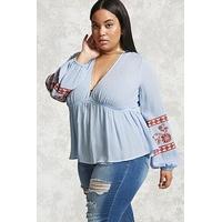 plus size embroidered top