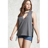 plus size choker neck tank top