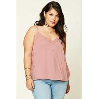 plus size lace trim cami