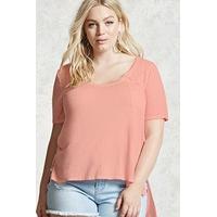 plus size longline pocket tee