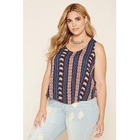 plus size geo print top