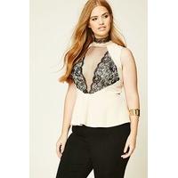 plus size lace peplum top