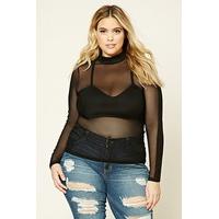 plus size sheer mesh top