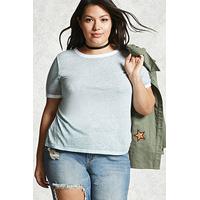 Plus Size Burnout Ringer Tee