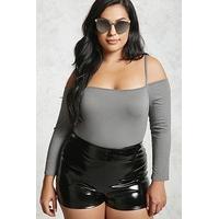 Plus Size Open-Shoulder Bodysuit