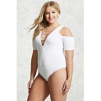 Plus Size Open-Shoulder Bodysuit