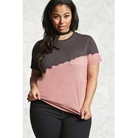 Plus Size Dip-Dye Pocket Tee