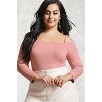 Plus Size Open-Shoulder Bodysuit