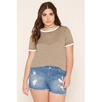 Plus Size Burnout Ringer Tee