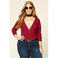 Plus Size Surplice Bodysuit