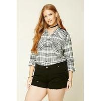 plus size tartan check shirt