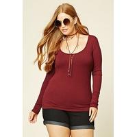 Plus Size Ribbed Knit Top