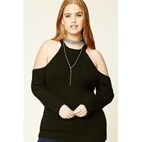 Plus Size Open-Shoulder Jumper