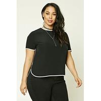 Plus Size Contrast Trim Top