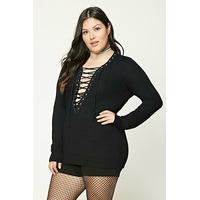 Plus Size Lace-Up Top