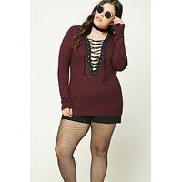 Plus Size Lace-Up Top