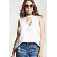 plus size choker neck tank top