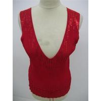 Planet Red sleeveless top with Sequin design Size L
