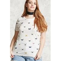 Plus Size Butterfly Print Tee