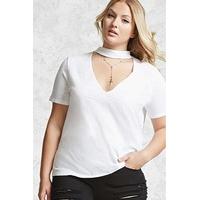 Plus Size Choker Neck Tee