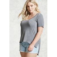 Plus Size Longline Pocket Tee