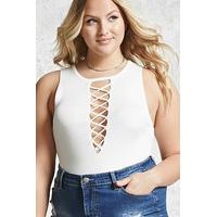 Plus Size Ribbed Crisscross Top