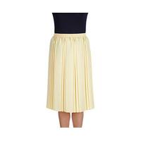 Pleated Elasticated Skirt, Lemon, Size 16-18, Polyester