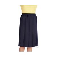 Pleated Elasticated Skirt, Navy, Size 20-22, Polyester