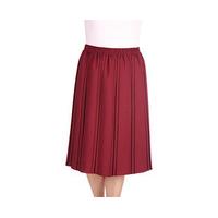 Pleated Elasticated Skirt, Wine, Size 12-14, Polyester