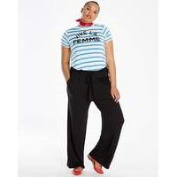 Plain Jersey Wide Leg Trousers Long