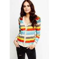 plunge stripe cardigan