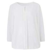 pleat front blouse with bubble hem