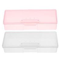 Plastic Transparent Nail Tools Storage Box Nail Rhinestone Decorations Buffer Files Grinding Organizer Case Box
