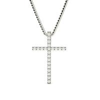 Plate Prong Setting Cross Pendant