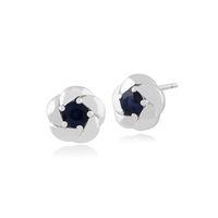 Plaited Texture 9ct White Gold 0.26ct Sapphire Stud Earrings