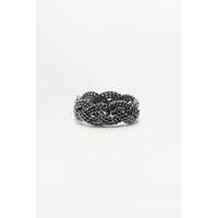plaited twist band ring silver