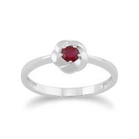 plaited texture 9ct white gold 021ct ruby ring