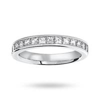 platinum 100 carat princess cut half eternity ring