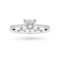 Platinum 0.70ct Diamond Brilliant Cut D Colour Ring - Ring Size I