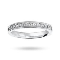 Platinum 0.75 Carat Princess Cut Half Eternity Ring