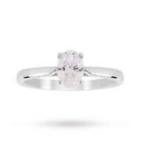 Platinum 0.50ct Diamond Oval Cut D Colour Ring - Ring Size M