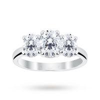 platinum 150 carat diamond three stone oval cut ring ring size p