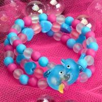 plastic elasticated 3 rows dolphin bracelet