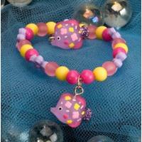 Plastic Elasticated Fish Bracelet & Ring