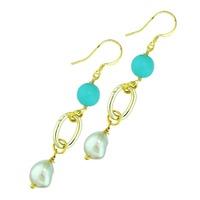 Plage de Marseille pearl and gemstone earrings