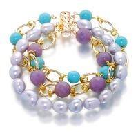 Plage de Marseille pearl and gemstone bracelet