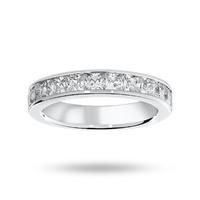 Platinum 1.50 Carat Princess Cut Half Eternity Ring