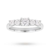 Platinum 0.70ct Diamond 7 Stone Eternity D Colour Ring - Ring Size J